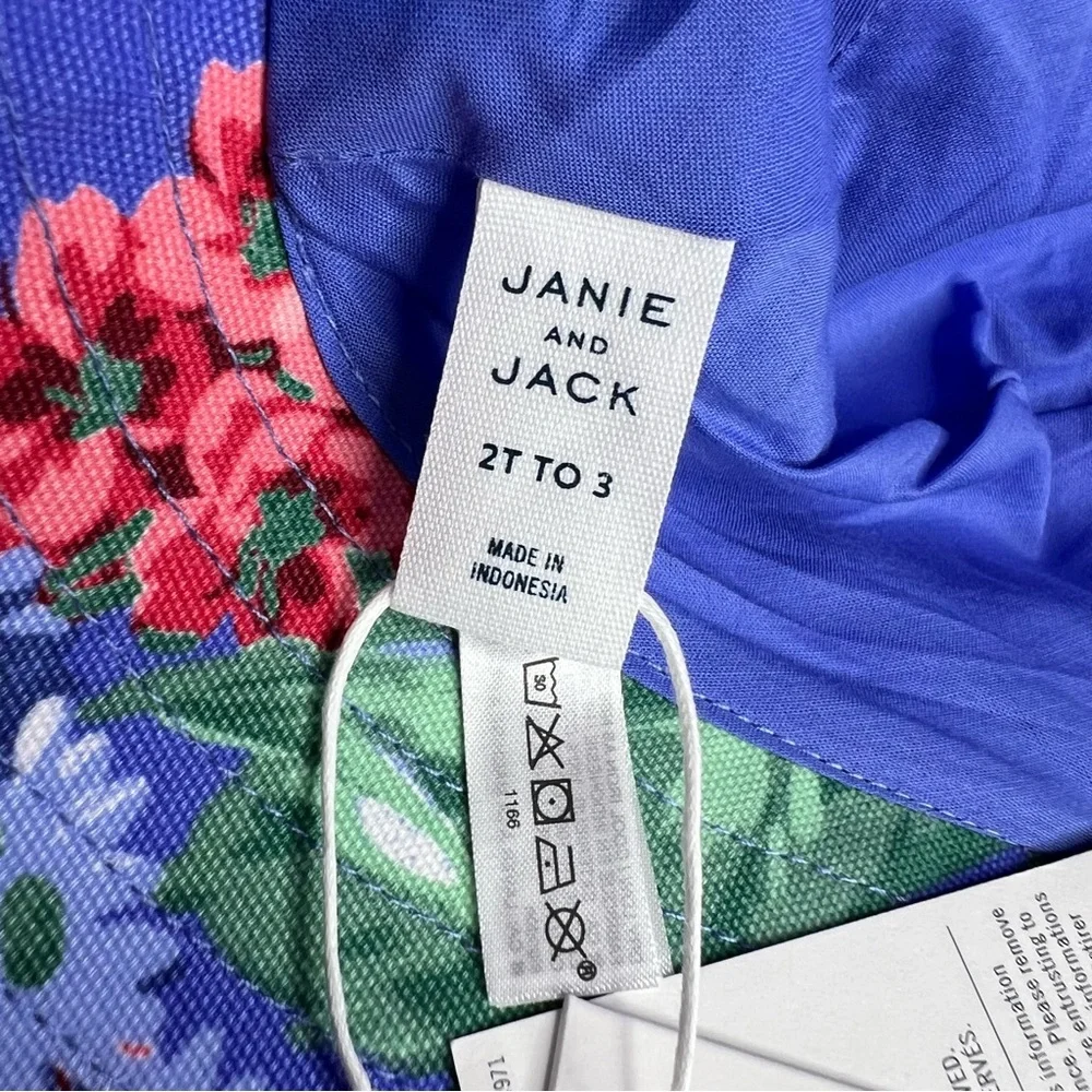Janie and Jack Floral Sun Bucket Hat 2-3yrs NWT